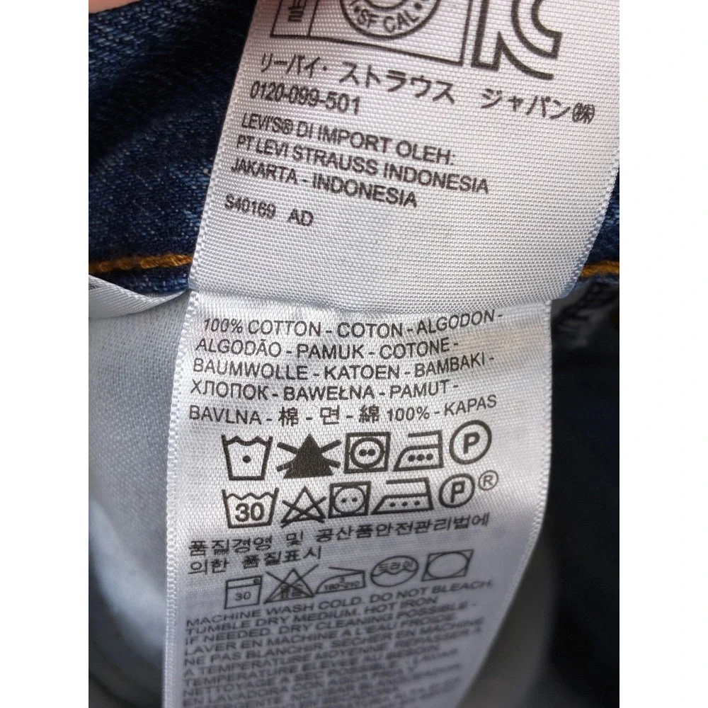 Levis 505 Regular Fit Straight Leg Denim Jeans Mens 29x30 Blue Classic Western
